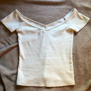 White Off Shoulder Crop Top